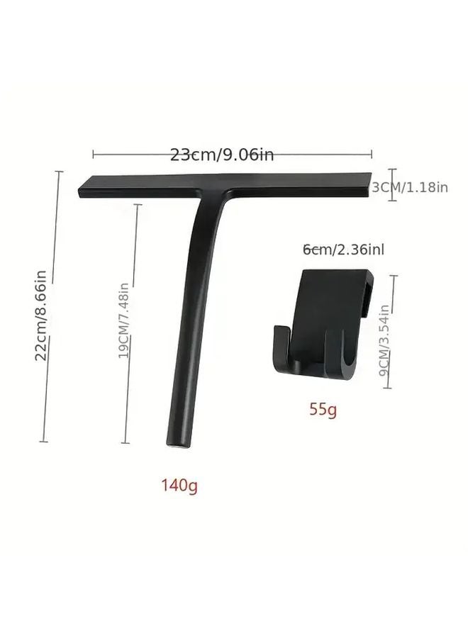 White Shower Scraper 9 Inch No Drill Glass Cleaning Tool Modern Design - Image 4