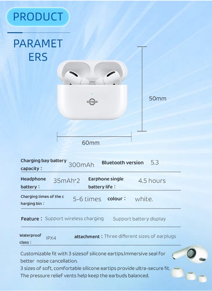 JOYFOCUS - JF-A03 TWS In-Ear Earphones Wireless Earbuds With Replacement Eartips And Wireless Charging Case - Image 1