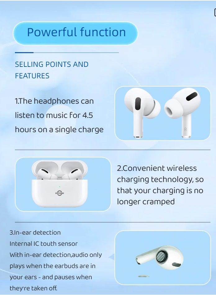 JOYFOCUS - JF-A03 TWS In-Ear Earphones Wireless Earbuds With Replacement Eartips And Wireless Charging Case - Image 1