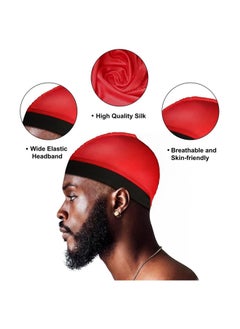 Y&D 4Pcs Wave Cap Silk Stocking Caps for 360 Waves Good Compression Over Silky Durag Men Large Size Stain Suitable Adult  - Image 2