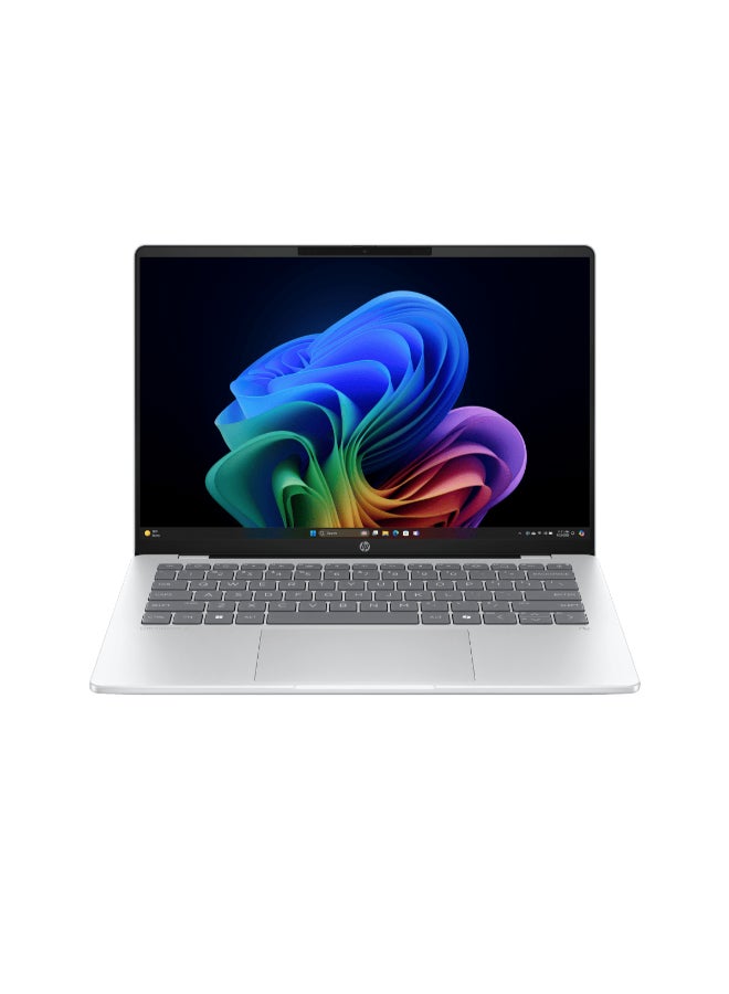 HP OmniBook 5 Laptop Next Gen AI 14-he0001nx Laptop With 14 Inch 2K (1920x1200) Display, Snapdragon X X1-26-100 Processor/16GB RAM DDR5/512GB SSD/Windows 11 Home/Qualcomm Adreno Graphics/ Glacier Silver - Image 1