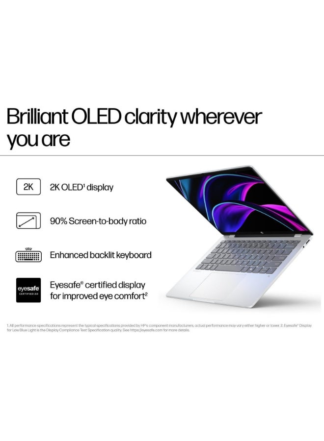 HP OmniBook 5 Laptop Next Gen AI 14-he0001nx Laptop With 14 Inch 2K (1920x1200) Display, Snapdragon X X1-26-100 Processor/16GB RAM DDR5/512GB SSD/Windows 11 Home/Qualcomm Adreno Graphics/ Glacier Silver - Image 4