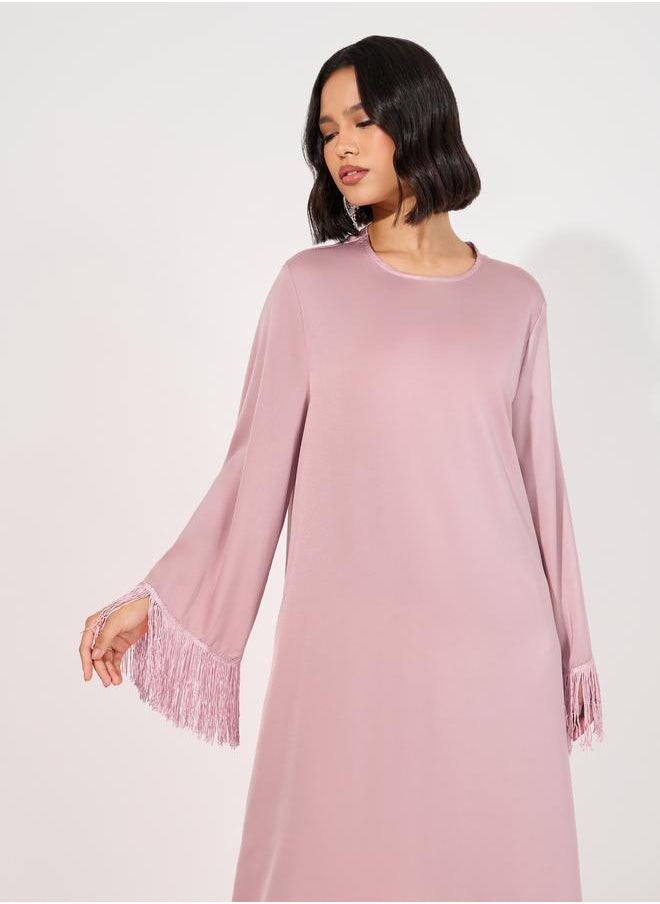 Styli Tasseled Edge Maxi Jalabiya  - Image 5