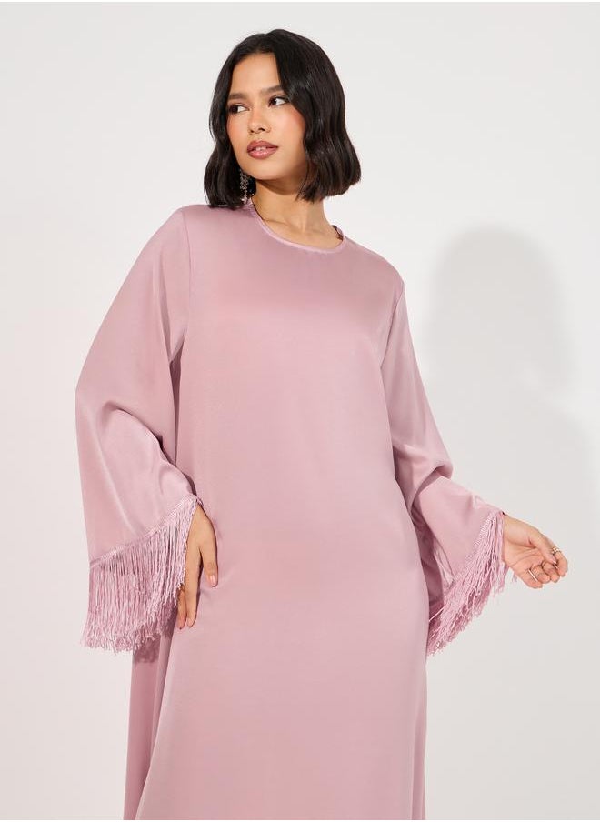 Styli Tasseled Edge Maxi Jalabiya  - Image 2