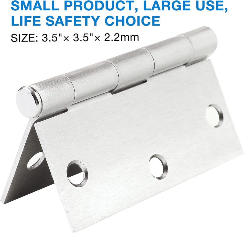 TDCHINGES Brushed Nickel Door Hinges 3.5" X 3.5inch Square 12 Pack Interior Door Hinges for Doors 3 1/2" Door Hardware Silver Exterior Satin Nickel Hinges For Bedroom,School,Apartment,Office,House,Hospital,Coop - Image 5