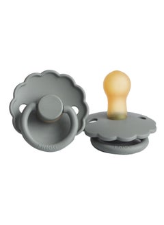 FRIGG Daisy Latex Baby Pacifier, 0-6 Months, Pack of 1, Size 1 - French Grey  - Image 1