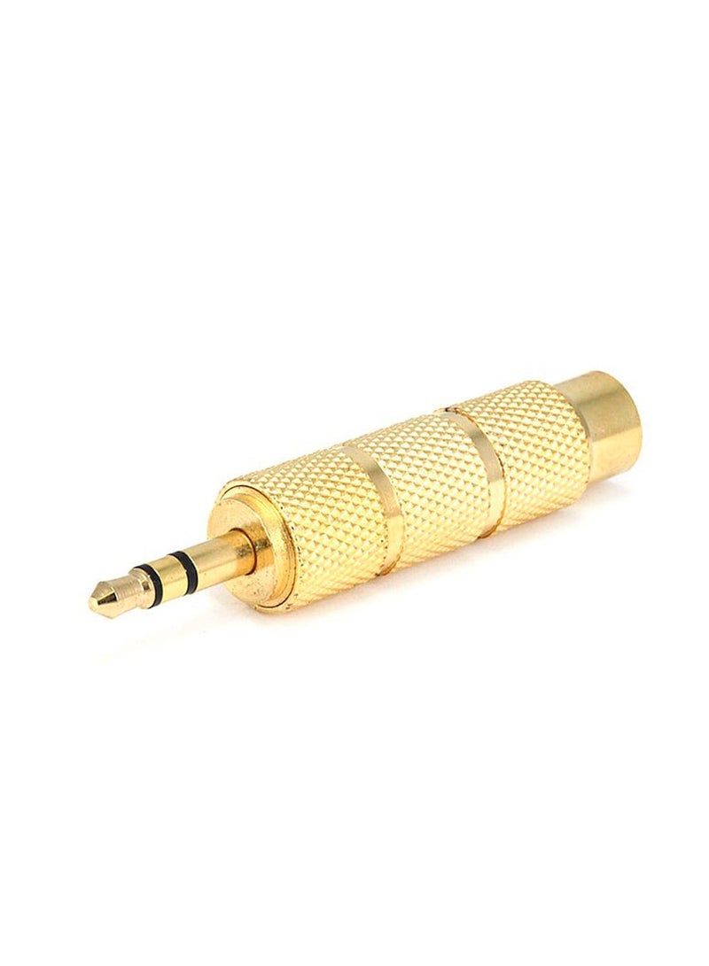 Keendex kx2314 aux 3.5mm male to aux 6.35mm female trs audio jack adapter - gold - Image 3