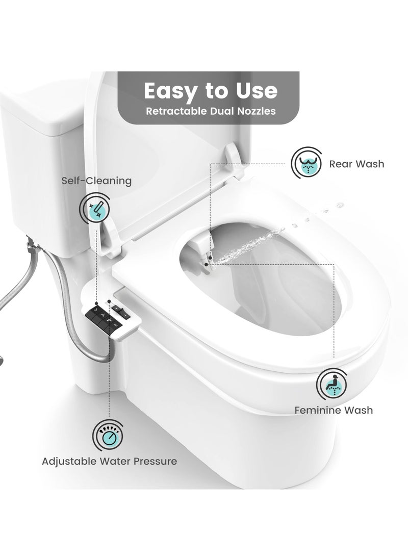 Generic Bidet Attachment for Toilet, Ultra-Slim Self Cleaning Fresh Cold Water Sprayer Bidets for Existing Toilets Seat, Non-Electric Dual Retractable Nozzles Badays for Existing Toilets  - Image 5