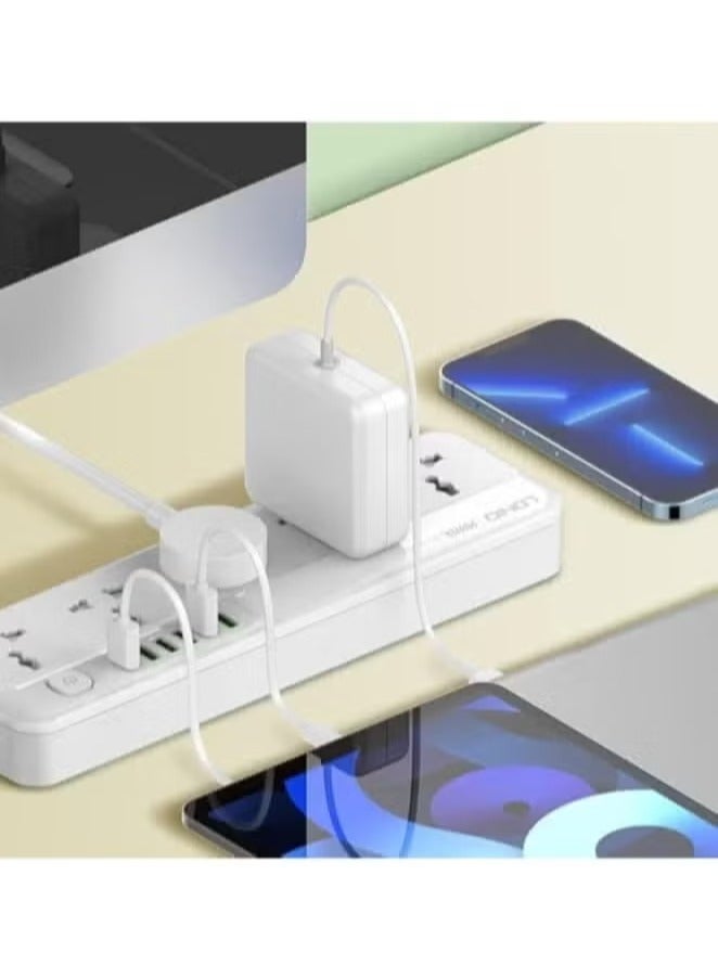 JAJEEK SC5614 Power Strip – 5 AC Outlets & 6 USB Charging Ports, 2m Extension Cord with Surge Protection – Ideal Power Solution for Home & Office, Efficiently Supports Multiple Devices - Image 4