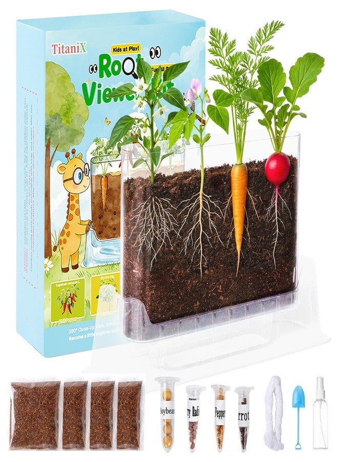 TitaniX Root Viewer Kit for Kids with 4 Seed Varieties, STEM Science Toy & Craft Growing Kits for Boys & Girls, Grow Your Own Plant for Ages 4-8 Birthday Gifts for Boy,4, 5, 6, 7, 8, Year Old - Image 1