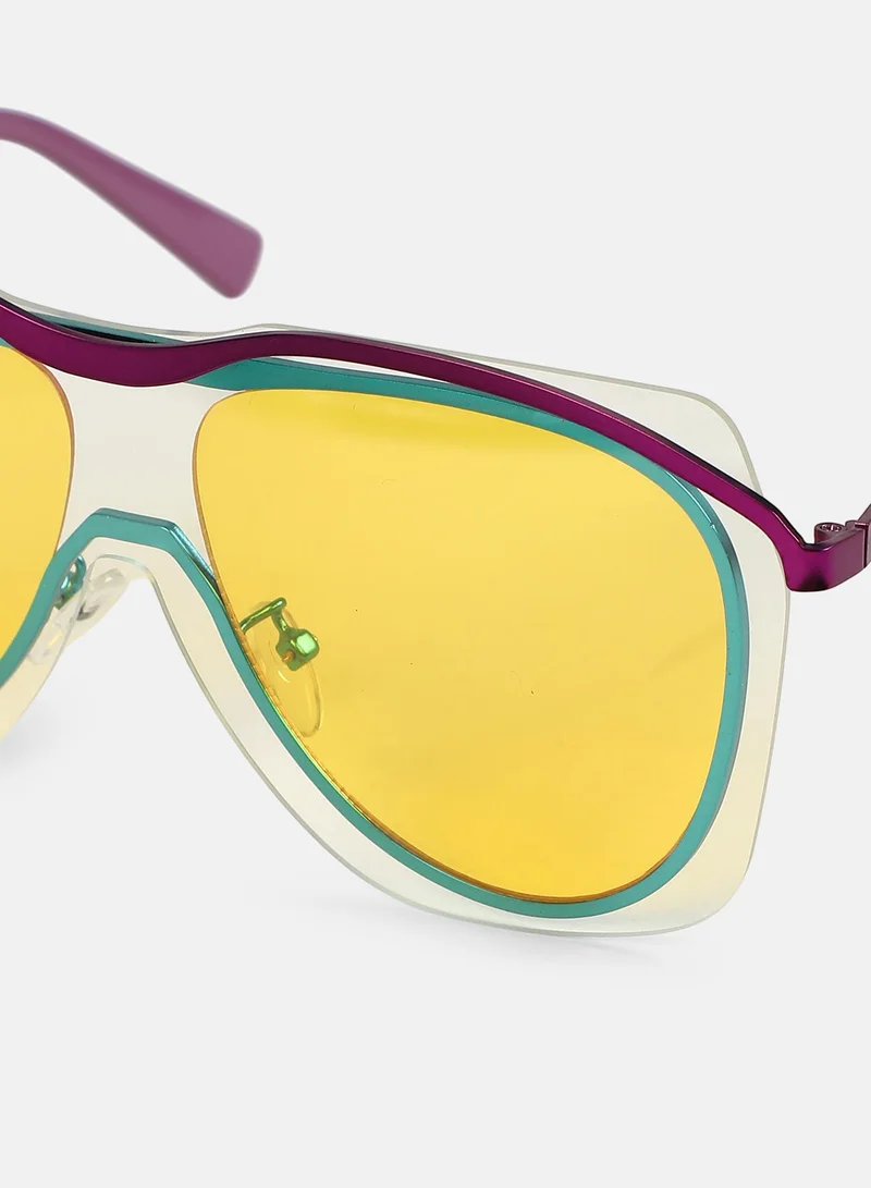 Haute Sauce Polarized Full Rim Aviator Sunglasses For Women
