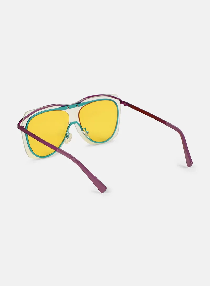 Haute Sauce Polarized Full Rim Aviator Sunglasses For Women