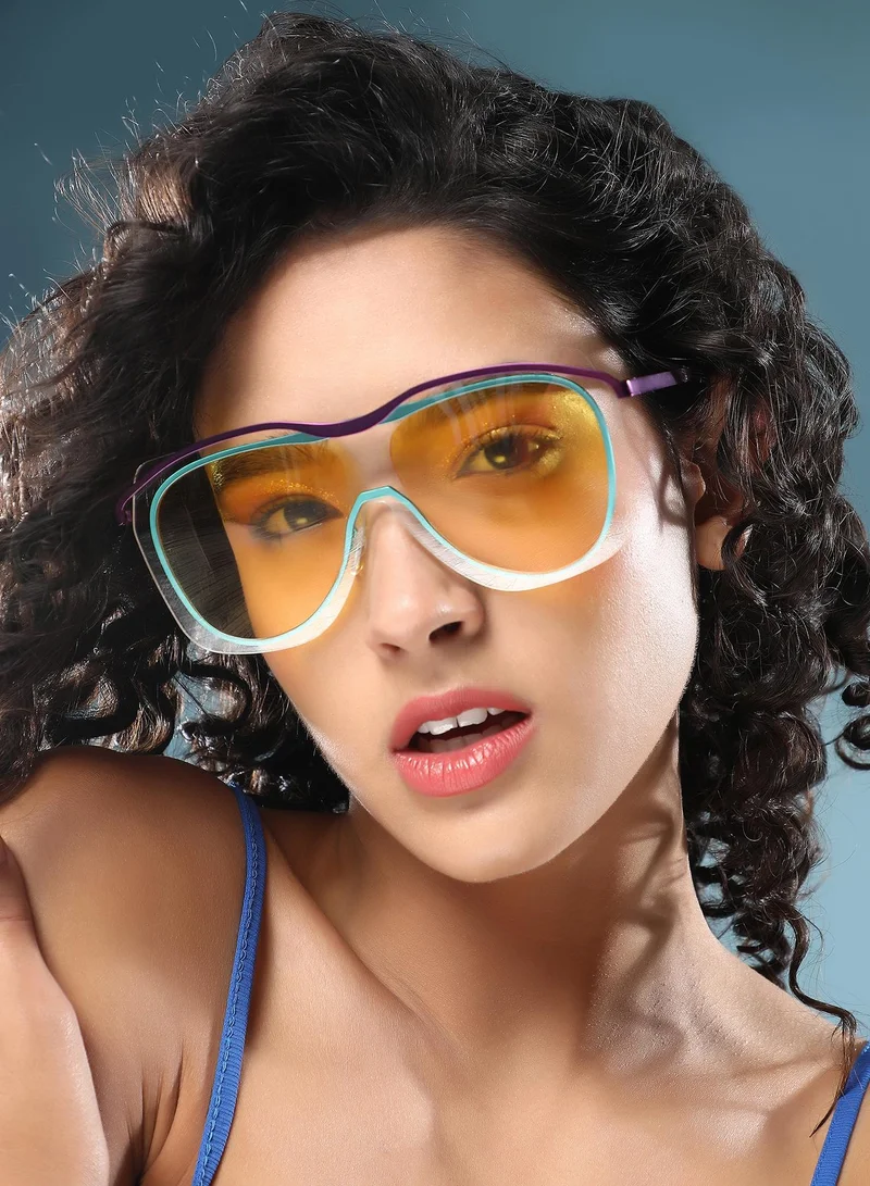 Haute Sauce Polarized Full Rim Aviator Sunglasses For Women