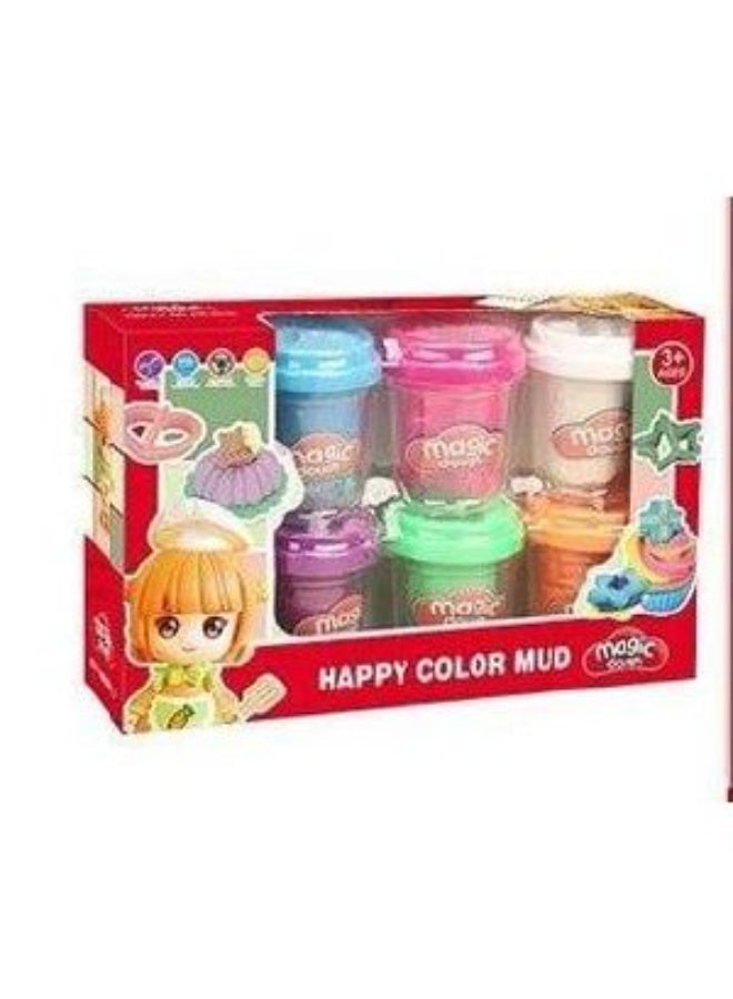 Dough set / 6 multi-colored pieces. - Image 1