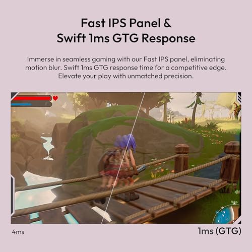 PIXIO بيكسيو PX278 ويف وردي 27 بوصة 180 هرتز معدل تحديث دقة QHD 1440p لوحة IPS سريعة زمن استجابة 1 مللي ثانية GTG شاشة ألعاب وردية مع FreeSync - Image 4