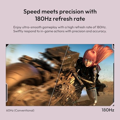 PIXIO بيكسيو PX278 ويف وردي 27 بوصة 180 هرتز معدل تحديث دقة QHD 1440p لوحة IPS سريعة زمن استجابة 1 مللي ثانية GTG شاشة ألعاب وردية مع FreeSync - Image 3