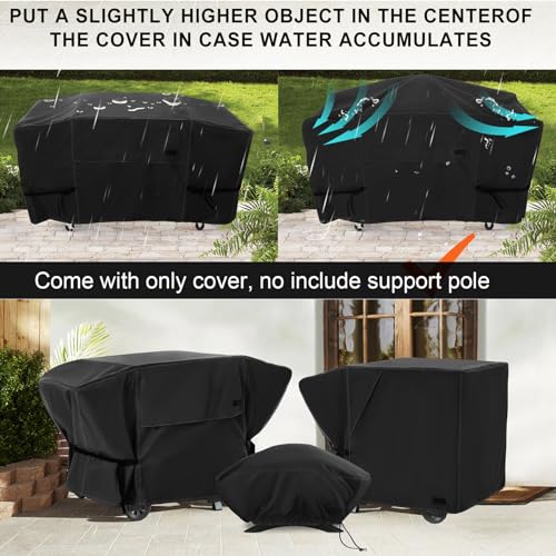 NettyPro Griddle Cover for Blackstone 36 inch Griddle Waterproof UV Resistant 4 Burner Flat Top Gas Grill Cover for Blackstone 36" Griddle Cooking Station and Camp Chef FTG600, Black - Image 5