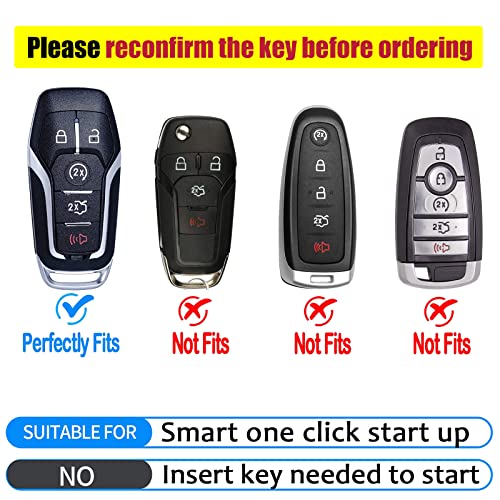 CHATYYD Key Fob Cover - Soft TPU Smart Remote Car Key Case - Compatible with Ford F150, Explorer, Fusion, Mustang, Edge, Lincoln MKZ, MKC, MKX (Red) - Image 2