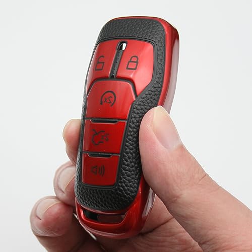 CHATYYD Key Fob Cover - Soft TPU Smart Remote Car Key Case - Compatible with Ford F150, Explorer, Fusion, Mustang, Edge, Lincoln MKZ, MKC, MKX (Red) - Image 5