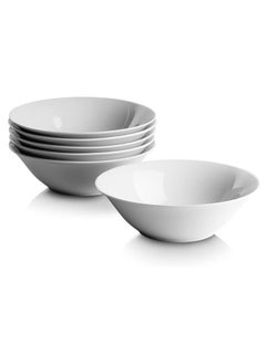 Generic Set Of 6 Premium White Porcelain Bowl| Perfect Bowl For Serving Salad, Rice, Soup, Cereal, Noodles And Corn Flakes | Scratch Resistant, Dishwasher Safe 10 X 10 X 10 Cm White  - Image 1