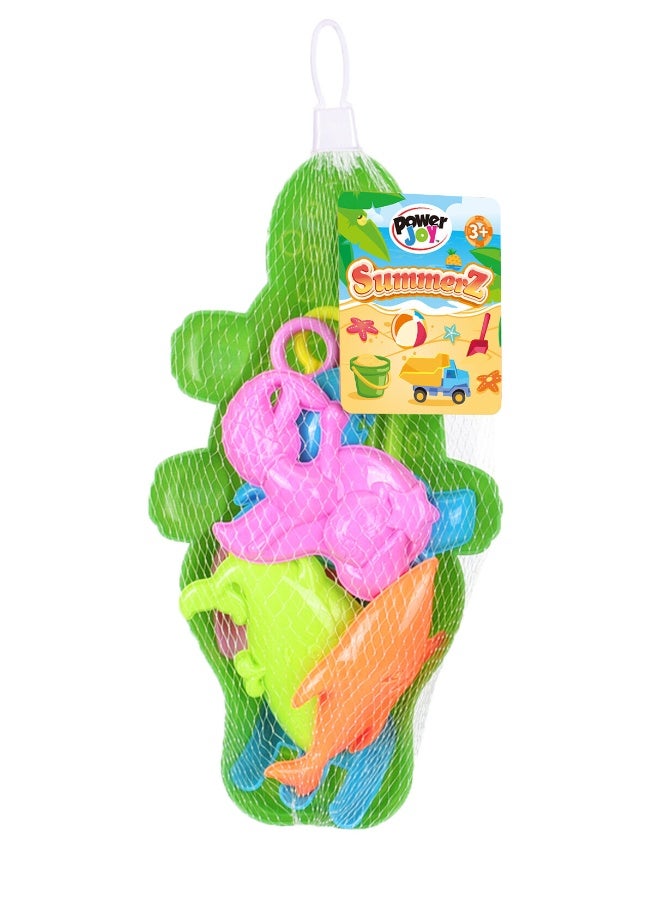 Power Joy Summerz Beach Sand Toys Crocodile 10 Pieces - Image 3