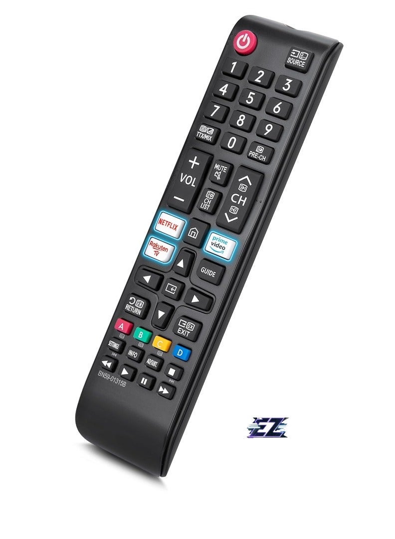 PopZa Remote Control for Samsung Smart TV, Universal Replacement for All Samsung LED, QLED, SUHD, UHD, HDR, LCD, Curved, Frame, Solar Powered, HDTV, 3D, 4K, 8K - With Battery - Image 2