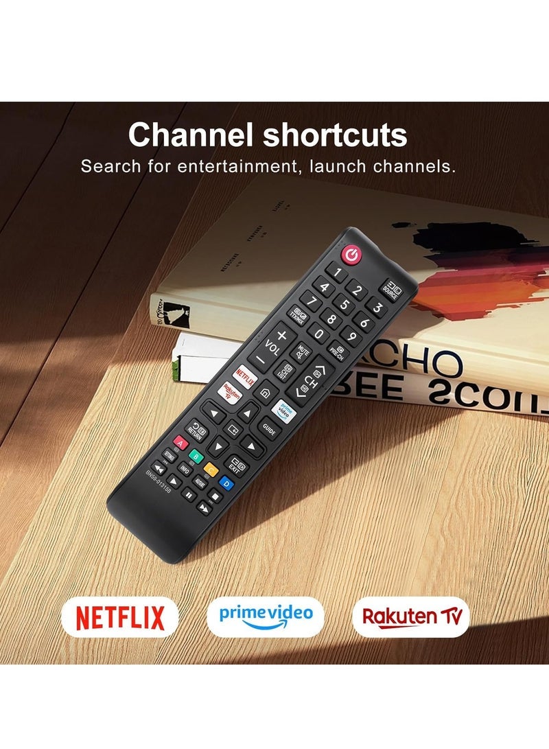 PopZa Remote Control for Samsung Smart TV, Universal Replacement for All Samsung LED, QLED, SUHD, UHD, HDR, LCD, Curved, Frame, Solar Powered, HDTV, 3D, 4K, 8K - With Battery - Image 3