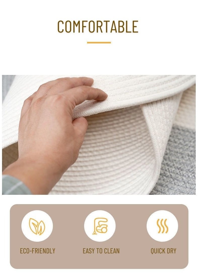 Mei Lifestyle Hand Woven Jute Tassel Door Mat With Anti Slip Bottom (Size 70×40CM)  - Image 4