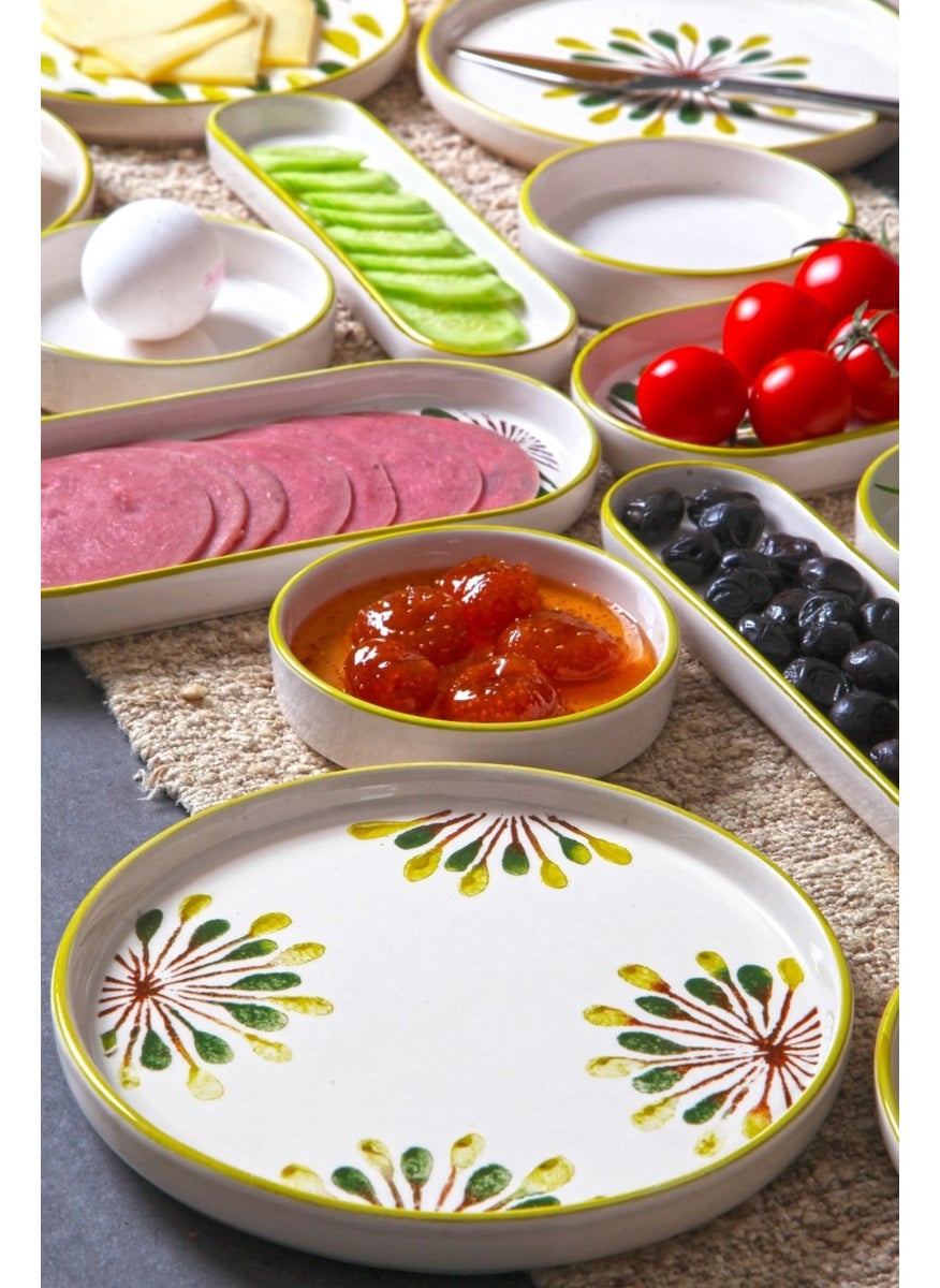 Nandy Home 14 Piece Handmade Green Point Breakfast Set for 6 People - Luxury Breakfast Presentation Set  - Image 4