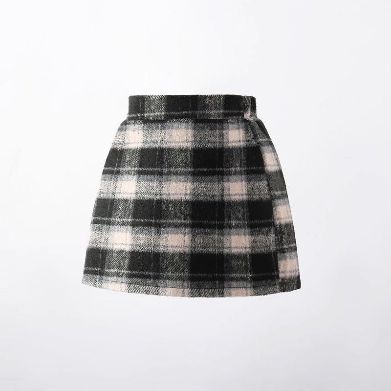 [Shop Selling] Children'S Wear Girls' Skirt Spring Autumn Winter 2025 Western-Style Joker Children'S Paid Skirt Woolen A - Image 1
