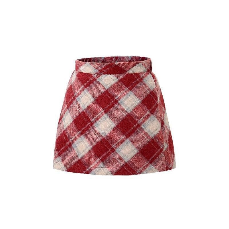 [Shop Selling] Children'S Wear Girls' Skirt Spring Autumn Winter 2025 Western-Style Joker Children'S Paid Skirt Woolen A - Image 5