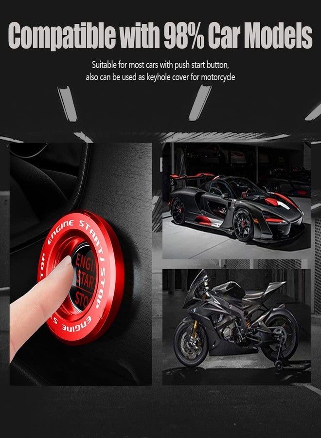 Tybasthe Rotary Start Button Cover, Car Engine Start Stop Accessories, Auto Ignition Switch Cover, Cool Motorcycle Car Decoration Gift for Nat - Image 4