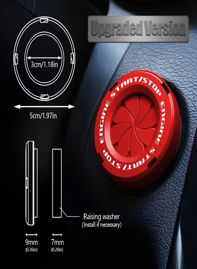 Tybasthe Rotary Start Button Cover, Car Engine Start Stop Accessories, Auto Ignition Switch Cover, Cool Motorcycle Car Decoration Gift for Nat - Image 2