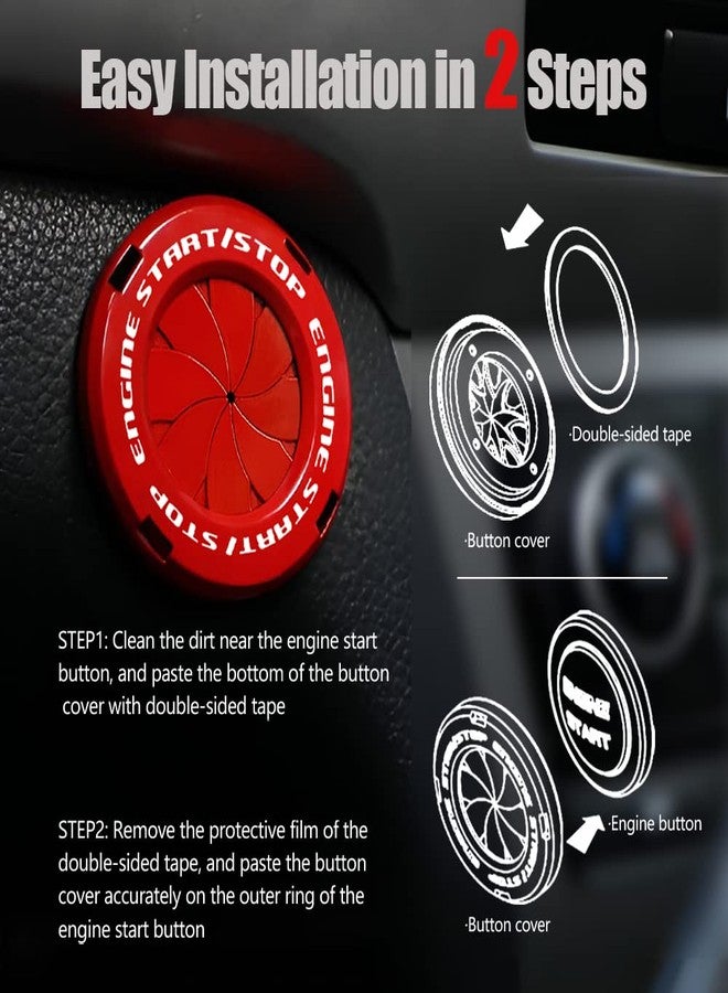 Tybasthe Rotary Start Button Cover, Car Engine Start Stop Accessories, Auto Ignition Switch Cover, Cool Motorcycle Car Decoration Gift for Nat - Image 5