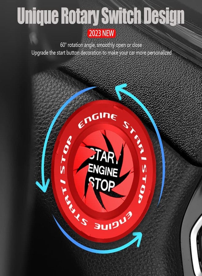 Tybasthe Rotary Start Button Cover, Car Engine Start Stop Accessories, Auto Ignition Switch Cover, Cool Motorcycle Car Decoration Gift for Nat - Image 3