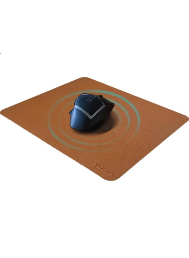 Exco Brown + Brown Red Double-sided Leather Mouse Pad, Large Size, For Laptop, Office, Waterproof, Leather, Gaming, Hard E-sports Desk Mat 0148 - Image 2