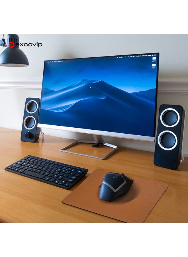 Exco Brown + Brown Red Double-sided Leather Mouse Pad, Large Size, For Laptop, Office, Waterproof, Leather, Gaming, Hard E-sports Desk Mat 0148 - Image 1