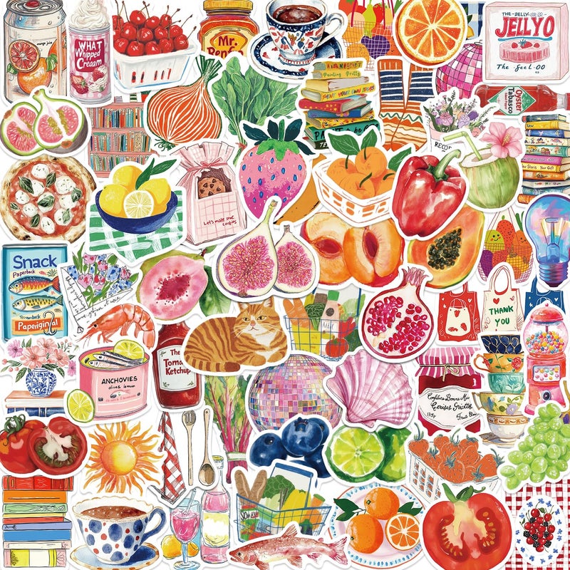 MKZ 100 PCS Vintage Aesthetic Stickers Cute Coquette Stickers Food Sticker Journaling Scrapbooking Sticker Pack for Adult - Image 2