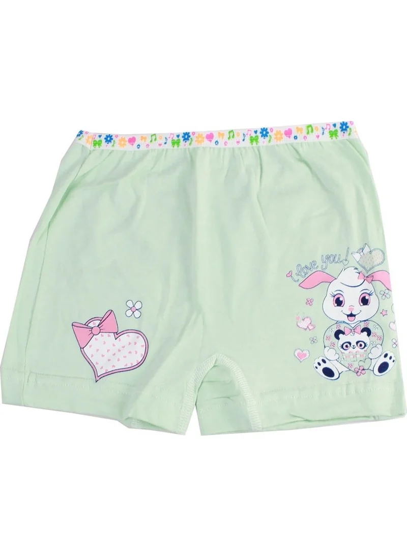 Tutku 6 Pack Printed Elastane Girls' Panties Boxer Shorts