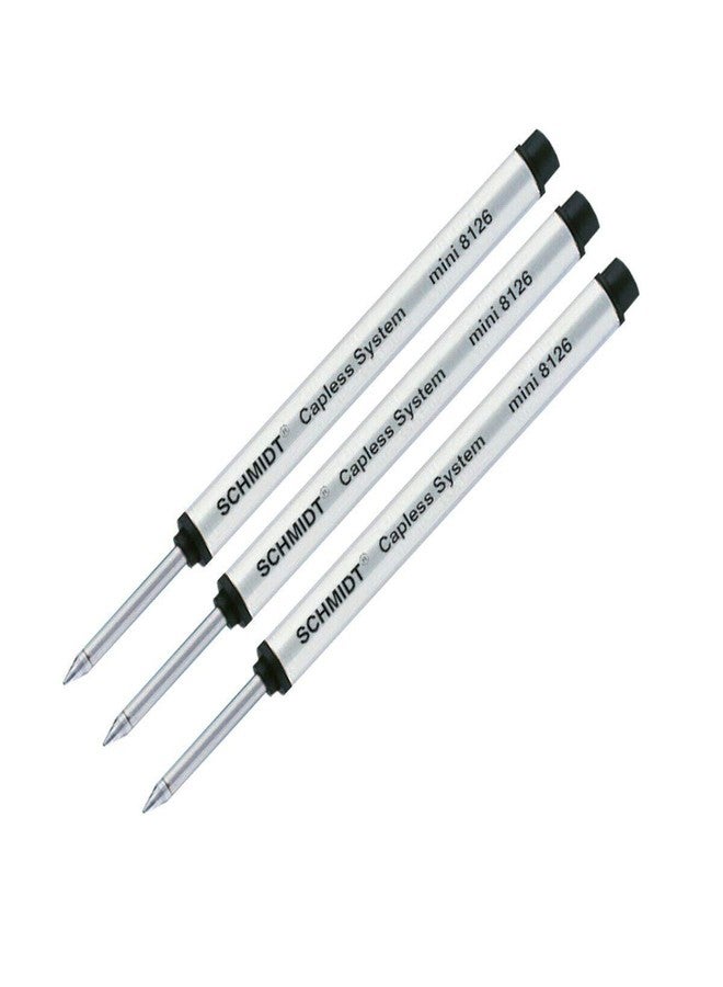 Lanier Pens Lanier Refill Combo Pack - 3 Schmidt 8126Mini Capless System Rollerball Refill Black Fine Tip - Image 1