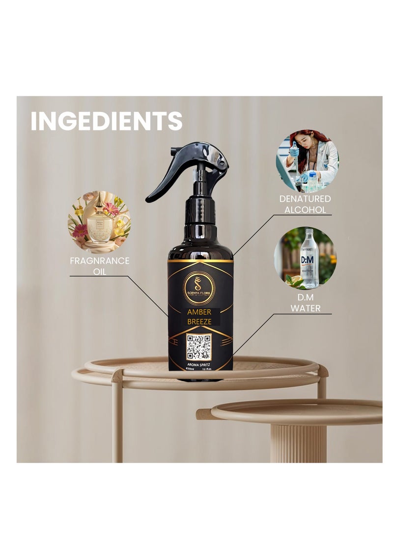 سينتا فلورا زيت عطري "نسيم العنبر" للعلاج بالروائح العطرية، ٣٠٠ مل | معتمد من IFRA | مزيج من البرغموت والياسمين والمسك | مثالي للمنازل والمكاتب والأماكن التجارية | جو مريح ومنعش - Image 3