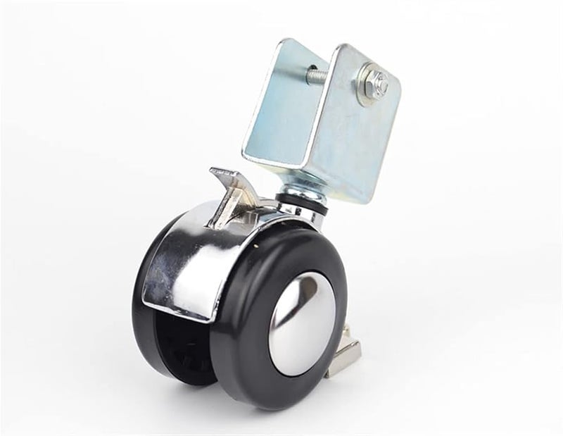2 Inch Alloy Mute Caster Wheels With Brake 2Pcs Durable Furniture Bed Casters - Image 3