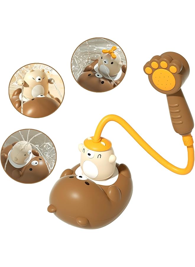 KASTWAVE Bath Toys For Toddlers Shower Head For Bath Sprayer 5 Modes Bear Sprinkler Bathtub Toys Gifts For Kids Boy Girl Baby Bath Sprayer Toy With Shower Head - Image 1