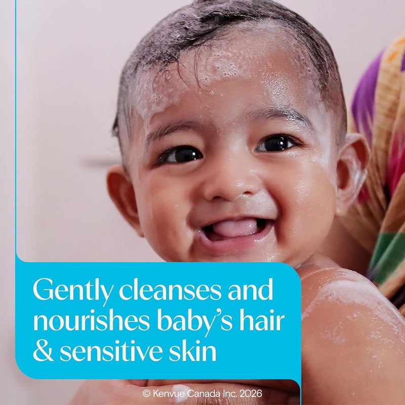 Gentle Wash & Shampoo with Natural Oat Extract, Tear-Free &, Lightly Scented, 18 fl. Oz - Image 1