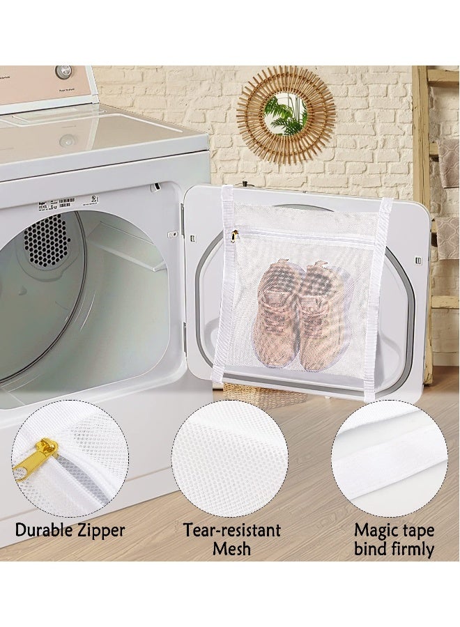 Sneaker Wash u0026 Dry Net Bag for Dryer, 15.7x13.8 Inch Large HoneyComber Mesh Bags with Zipper and Strap for Shoes, Clothing, Laundry Reused Bag Tool (Large) 3 Pcs, Sneaker Wash u0026 Dry Net Bag - Image 3