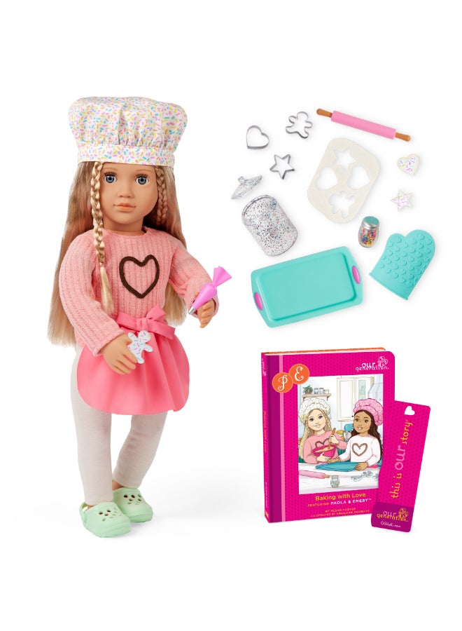 Our Generation Deluxe Baking Doll w/ Book, Emery - Image 1