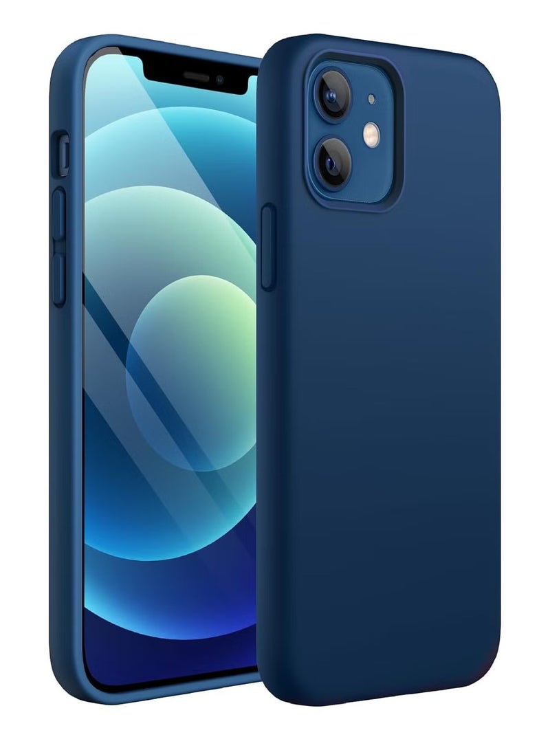 DUSALA iPhone 12 Case, iPhone 12 Pro Liquid Silicone Phone Case for iPhone 12/12 Pro 6.1 Inch, Colorful Silky-Soft Protective Cover (Blue) - Image 1