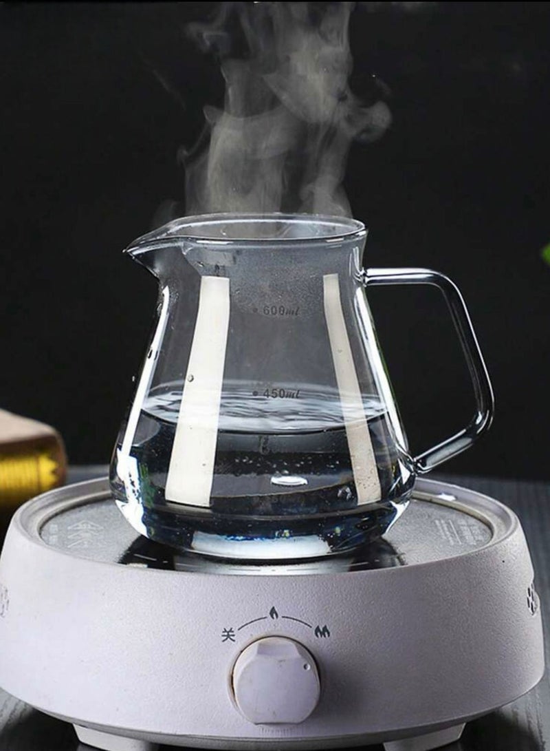 V60 Coffee Server Heat Resistant Glass Pot Pour Over Coffee Tea Server Kettle Coffee Maker Clear 600ml - Image 3
