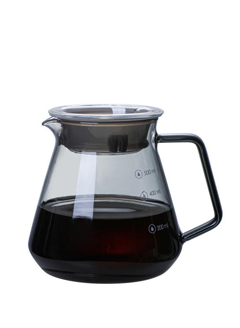 V60 Coffee Server Heat Resistant Glass Pot Pour Over Coffee Tea Server Kettle Coffee Maker Clear 600ml - Image 2