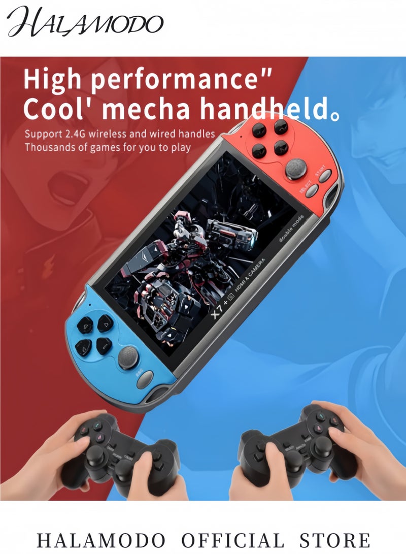 HALAMODO X7 Plus Handheld Game Console , Preload 10000 Games Portable Video Games Support HDMI Output & Double Player Classic Arcade Retro Game Player,4.3" Screen - Image 3